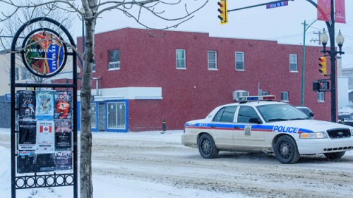 Saskatoon Police patrol 20th Street and Avenue D in the Riversdale neighbourhood of Saskatoon. (Photograph by Derek Mortensen) 